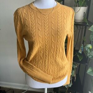 Cable Knit Mustard Sweater